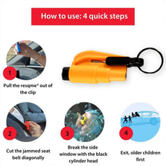 2 in 1 Emergency Safety Cutter with Key Chain, Small Portable Handy Emergency Sa - 8761_car_escape_tool_keychain_1pc