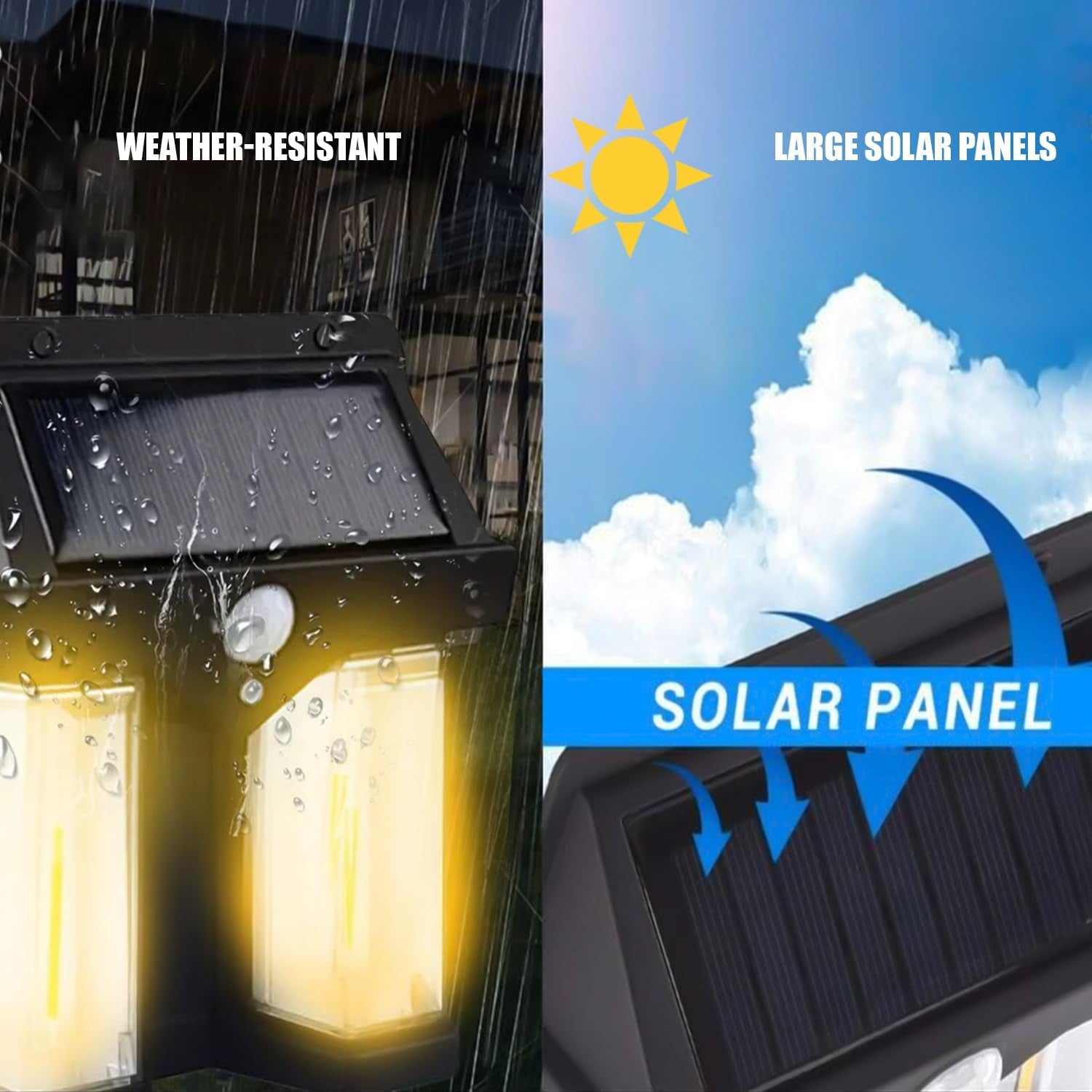 Outdoor Solar Wall Lamp Outdoor Waterproof  Lamp Induction Garden La - 12585_solar_wall_lamp_2bulb_1pc