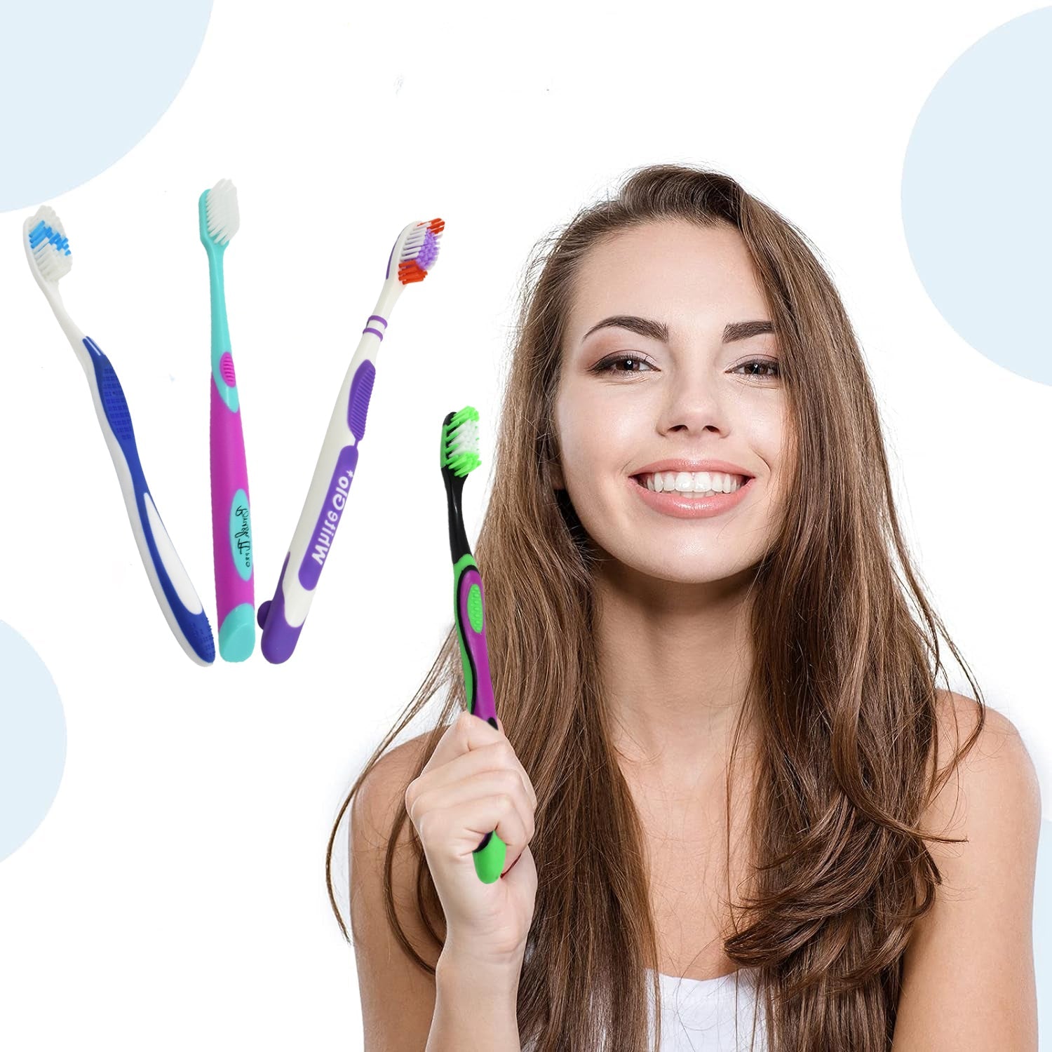 Soft Toothbrush With Plastic Round Box (10 pcs Set / Mix Color)  - 13094_mix_soft_toothbrush_10pc_no35