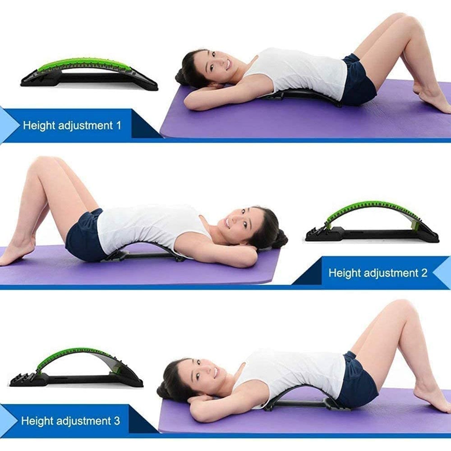 Back Pain Relief Device Back Stretcher, Spinal Curve Back Relaxation Device, Mul - 13109_back_pain_relief_massager_1pc