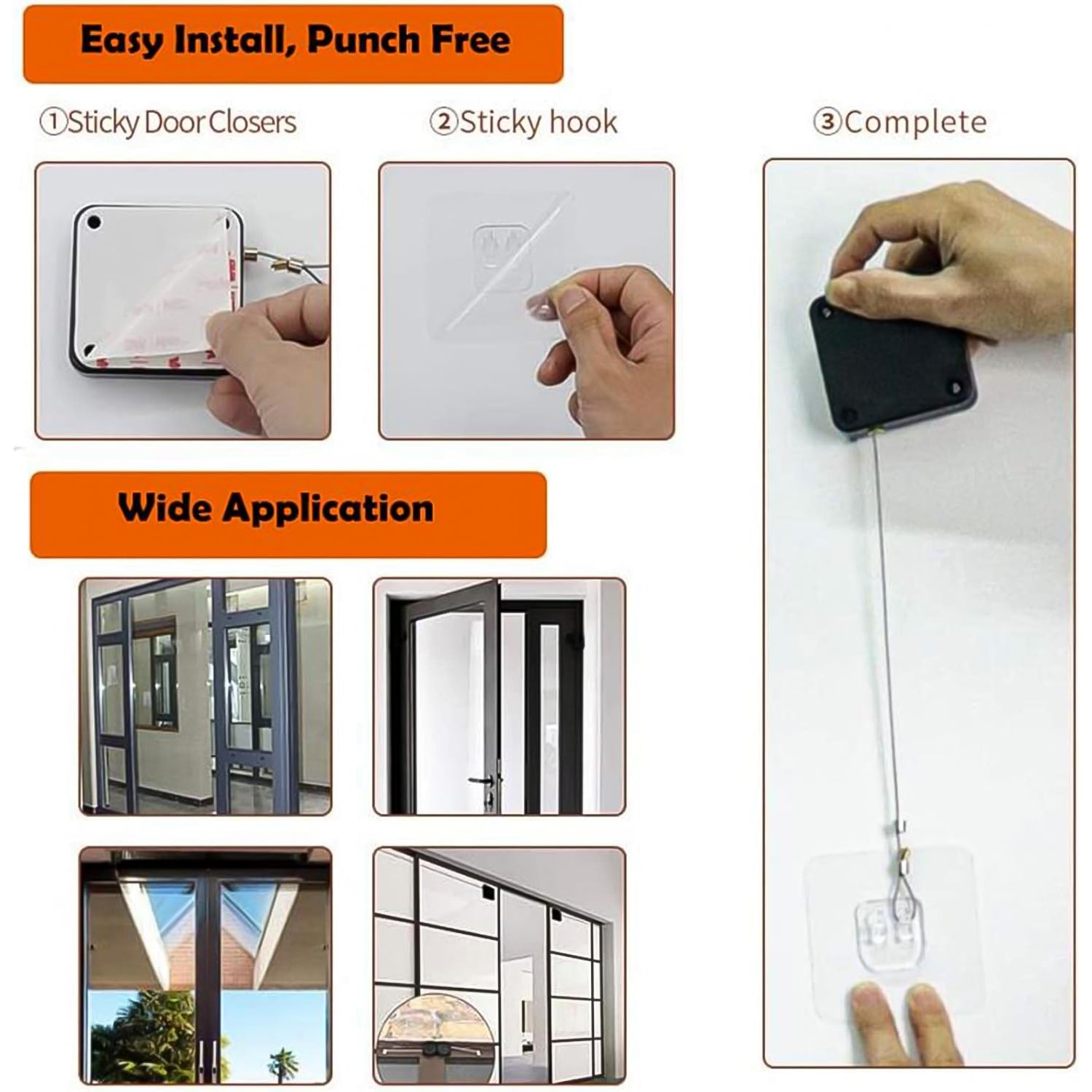 Automatic Door Closer Punch-Free Automatic Sensor Door Closer - 4184_auto_door_close_hook