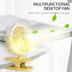 Clip Desk Fan Portable Wind Desktop Table Cooling Fan in Single Button, Adjustme - 4824a_mini_usb_spray_fan