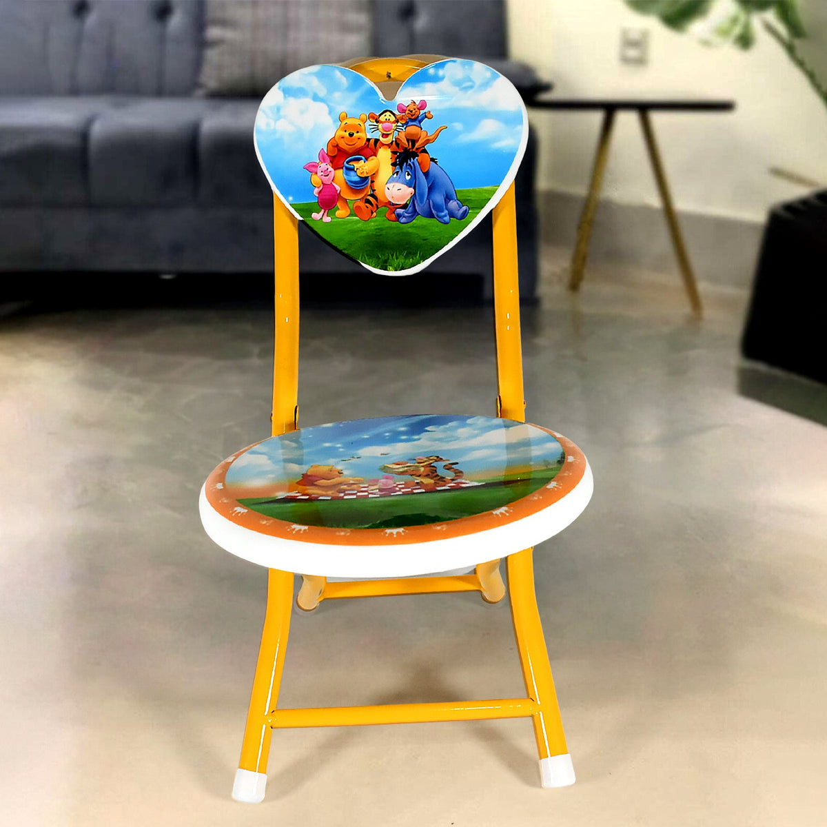 Heart Shape Kids Chair Cartoon Printed Foldable Kids / Children Folding Chair fo - 17761_heart_shape_kids_chair_1pc