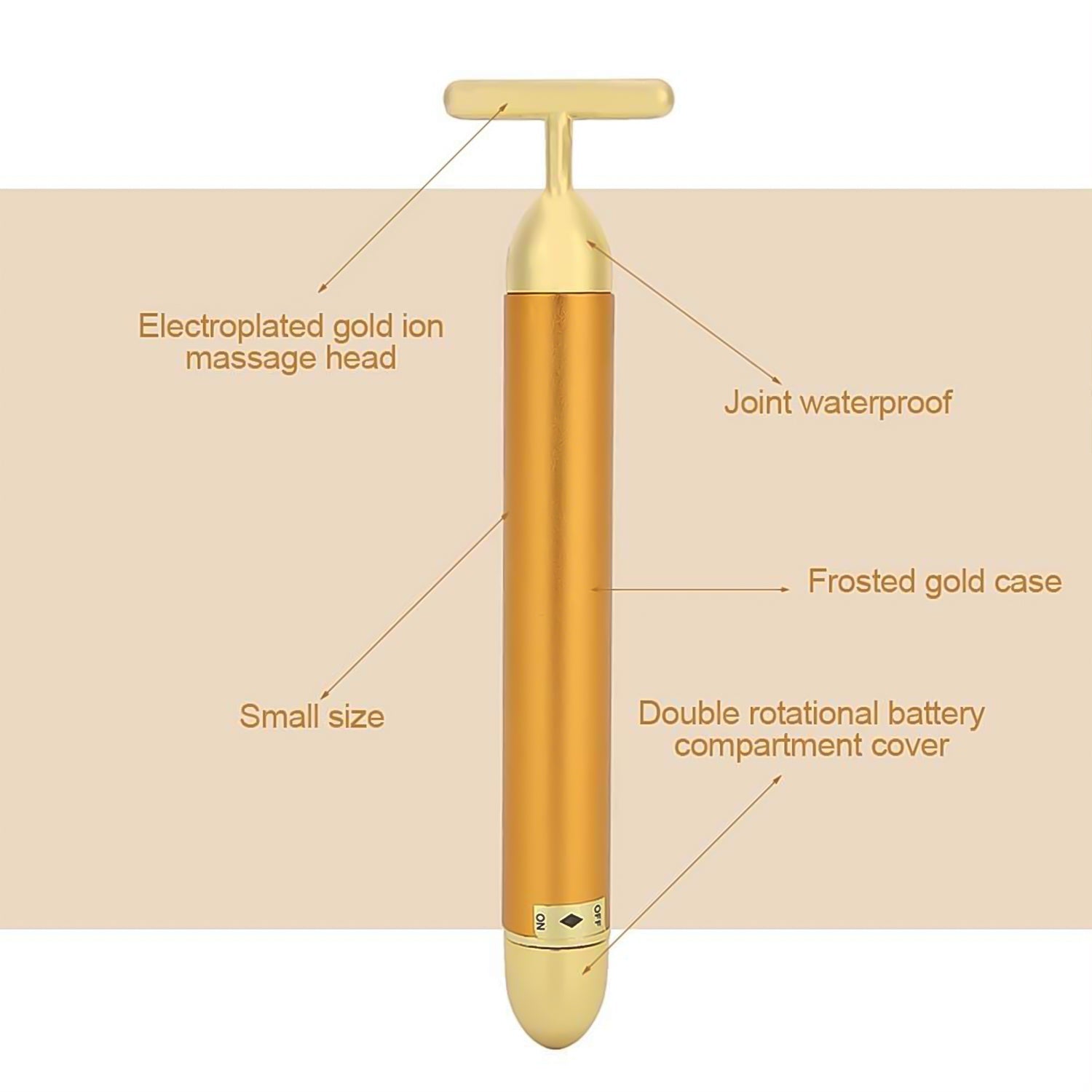 Golden Energy Face Massager (1 Pc) - 8363_golden_vibration_face_massager