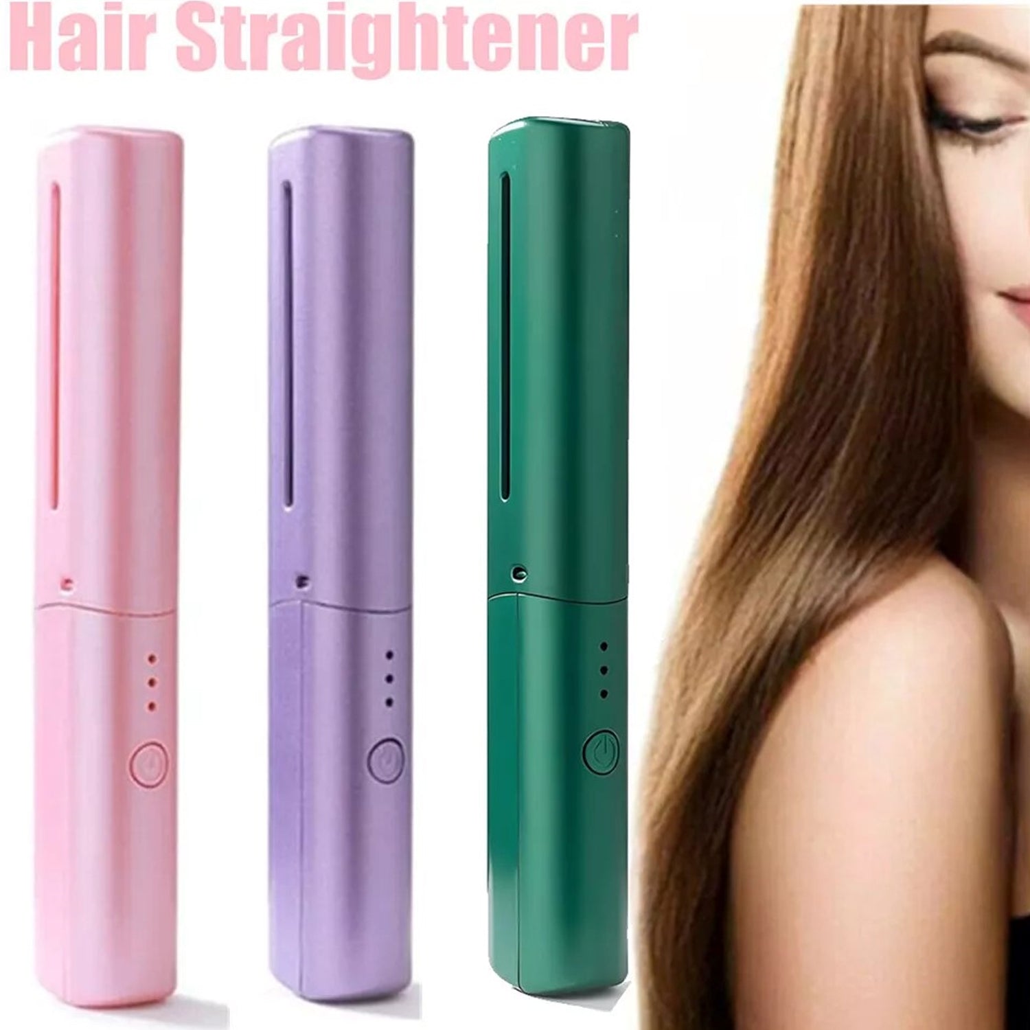 Rechargeable Mini Hair Straightener, Travel Portable USB Charging Cordless Hair  - 13072_mobile_heat_comb