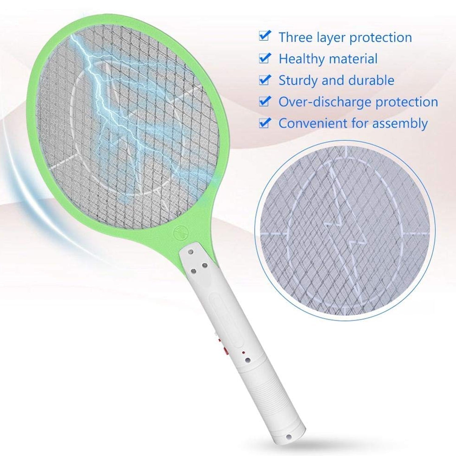 Mosquito Killer Racket Rechargeable Handheld Electric Fly Swatter Mosquito Kille - 1732_electric_mosquito_racket_no2