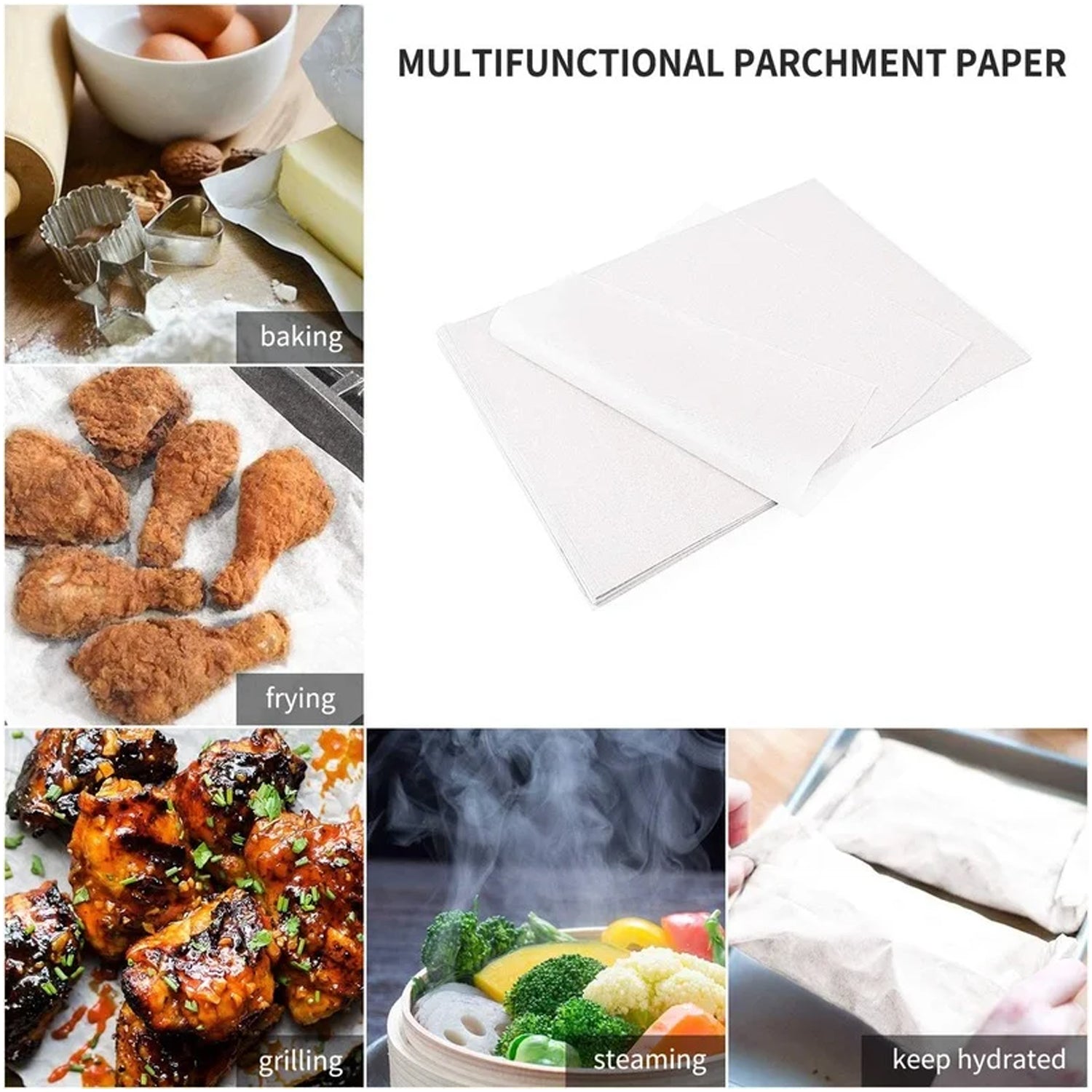 Non-Stick Parchment Paper: Easy Cleanup for Baking, Grilling & More (Microwave & - 5819_50mtr_baking_paper