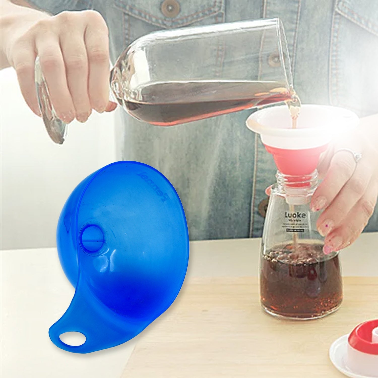 Plastic Funnel For Pouring Oil, Sauce, Water, Juice Cooking Oil, Powder, Small F - 17555_plastic_funnel_1pc_d127