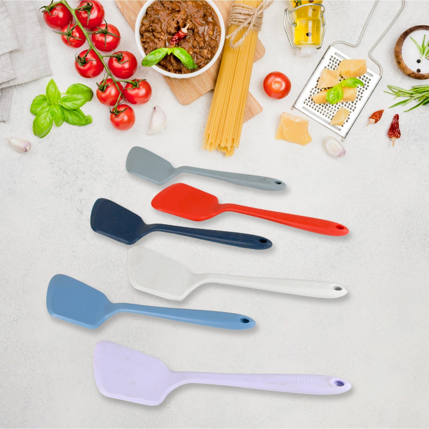 Multipurpose Silicone Spoon, Silicone Basting Spoon Non-Stick Kitchen Utensils H - 8205_silicone_cooking_spoon_6pc_no65