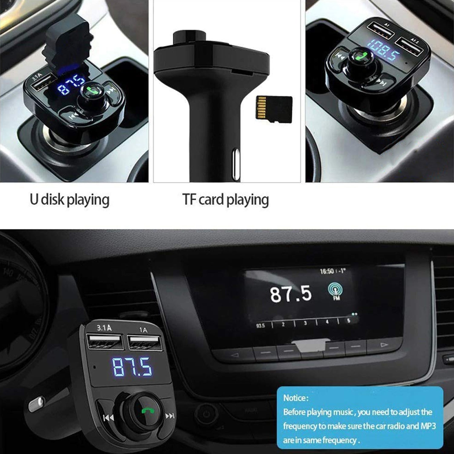 CAR-X8 Bluetooth FM Transmitter Kit for Hands-Free Call Receiver / Music Player  - 8533_car_mp3_wireless_bluetooth