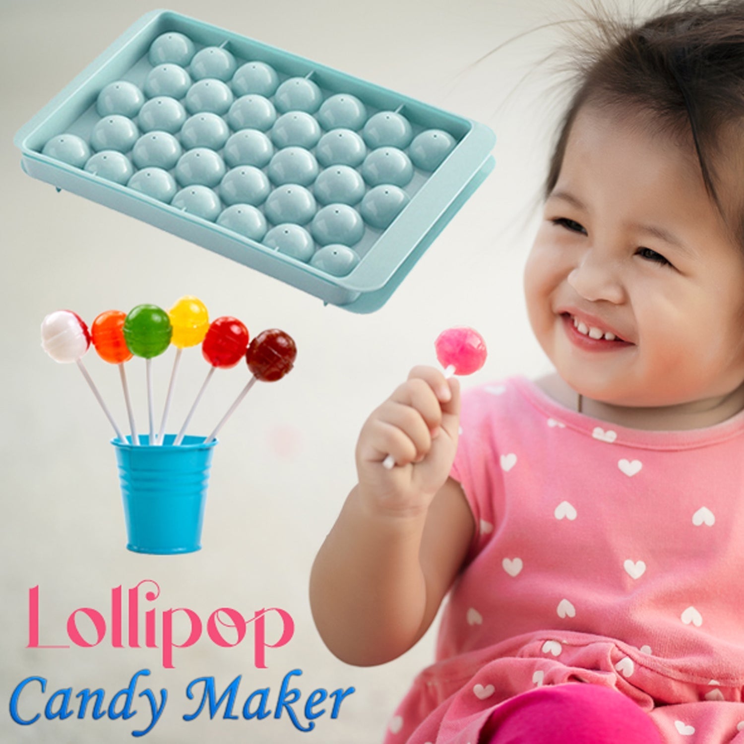 Plastic Round BPA Free Reusable Ice Cube Ice Ball Mold / Lollipop Candy Maker (2 - 2319_lolipop_n_ice_maker