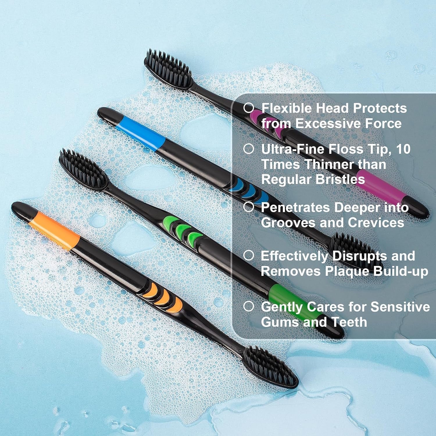 Plastic Toothbrush With Plastic Round Box for Men and Women, Kids, Adults Plasti - 13088_soft_pla_toothbrush_10pc_no32