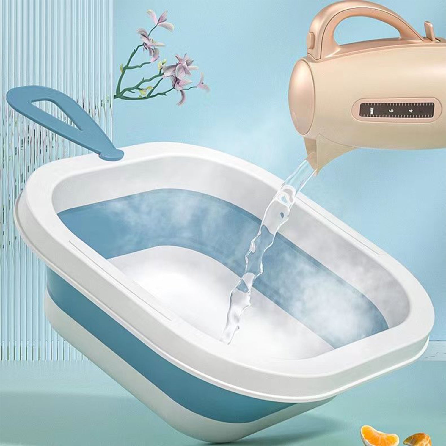 Wash Basin, Space Saving Multi Function Foldable Baby Wash basin Easy Clean Ligh - 17511_fold_baby_wash_basin