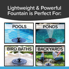 Fast Fountain by Pocket Hose - Solar-Powered - Instantly Adds a Water Feature Vi - 8603_solar_floating_water_fountain