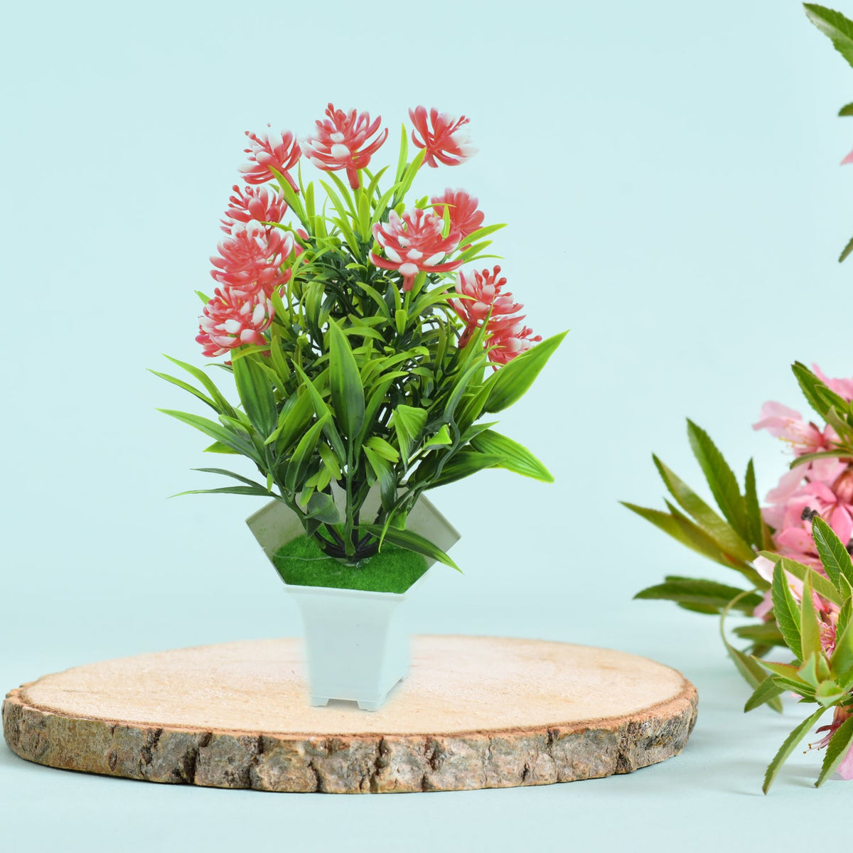 Wild Artificial Flower Plants with Cute Pot | Flower Plant for Home Office Decor - 8791_artificial_flower_pot_no3