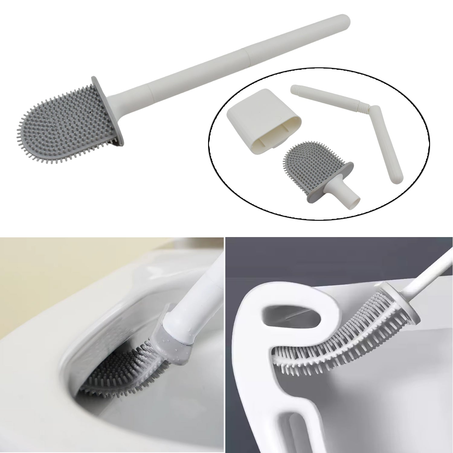 Portable Silicone Toilet Brush with Holder Flex Toilet Brush - Wall Mounted Anti - 13050_toilet_brush_with_hook