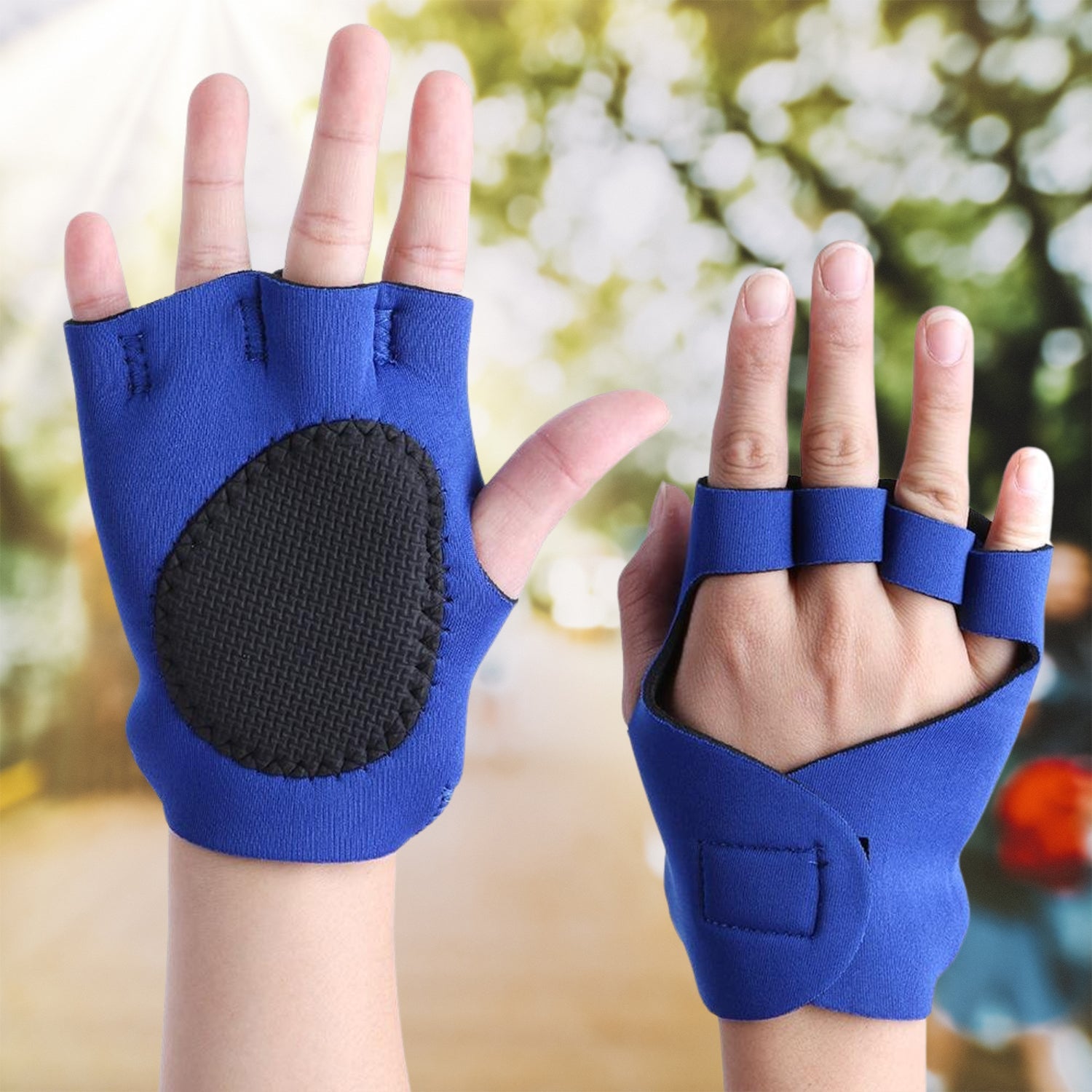 Palm Support Gloves Half Finger Gym Exercise Training Gloves Outdoor (1 Pair / / - 13540_palm_support_gloves_1pair