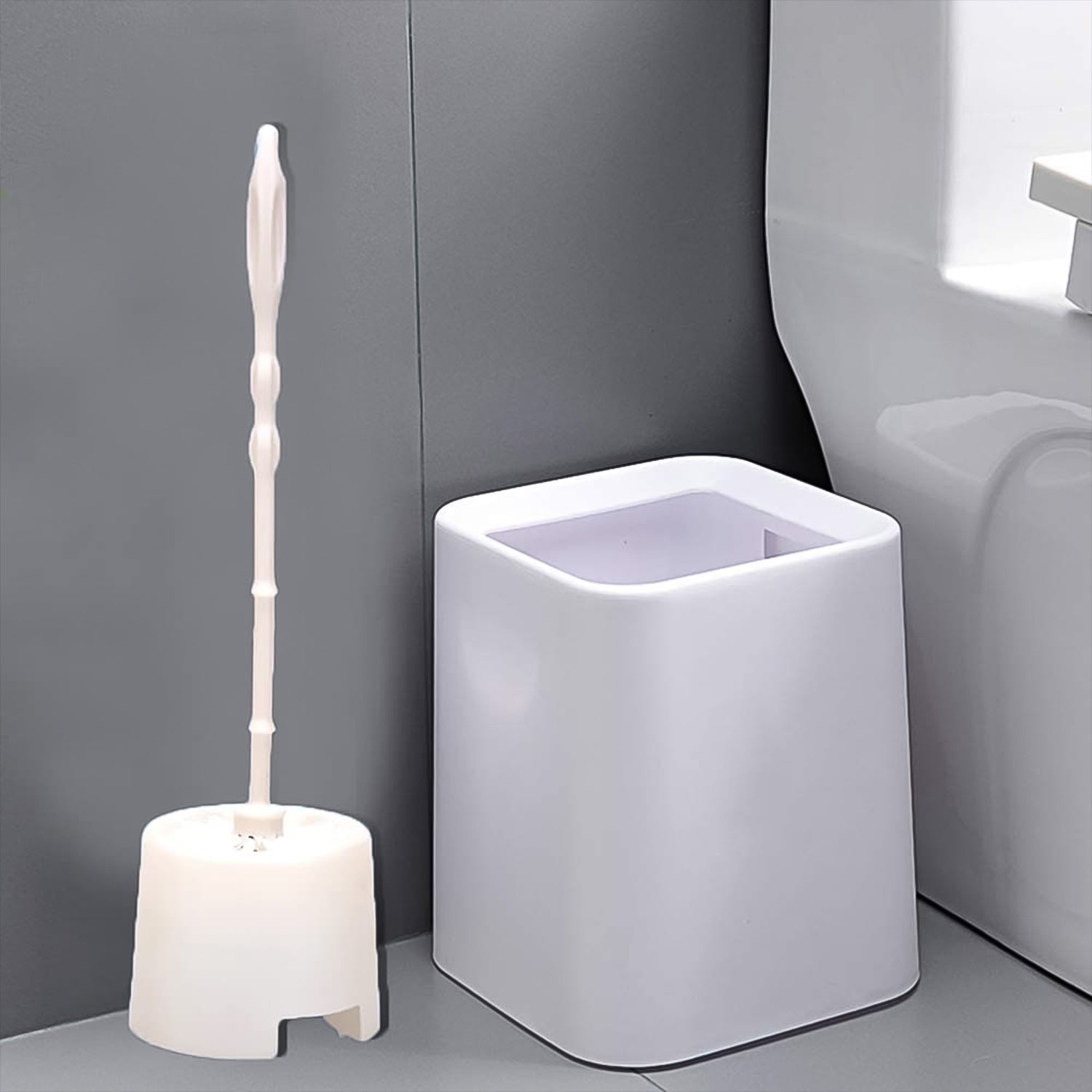 Toilet Brush with Holder Stand, Toilet Brush Set Toilet Cleaning Brush Household - 4685_toilet_brush_with_holder