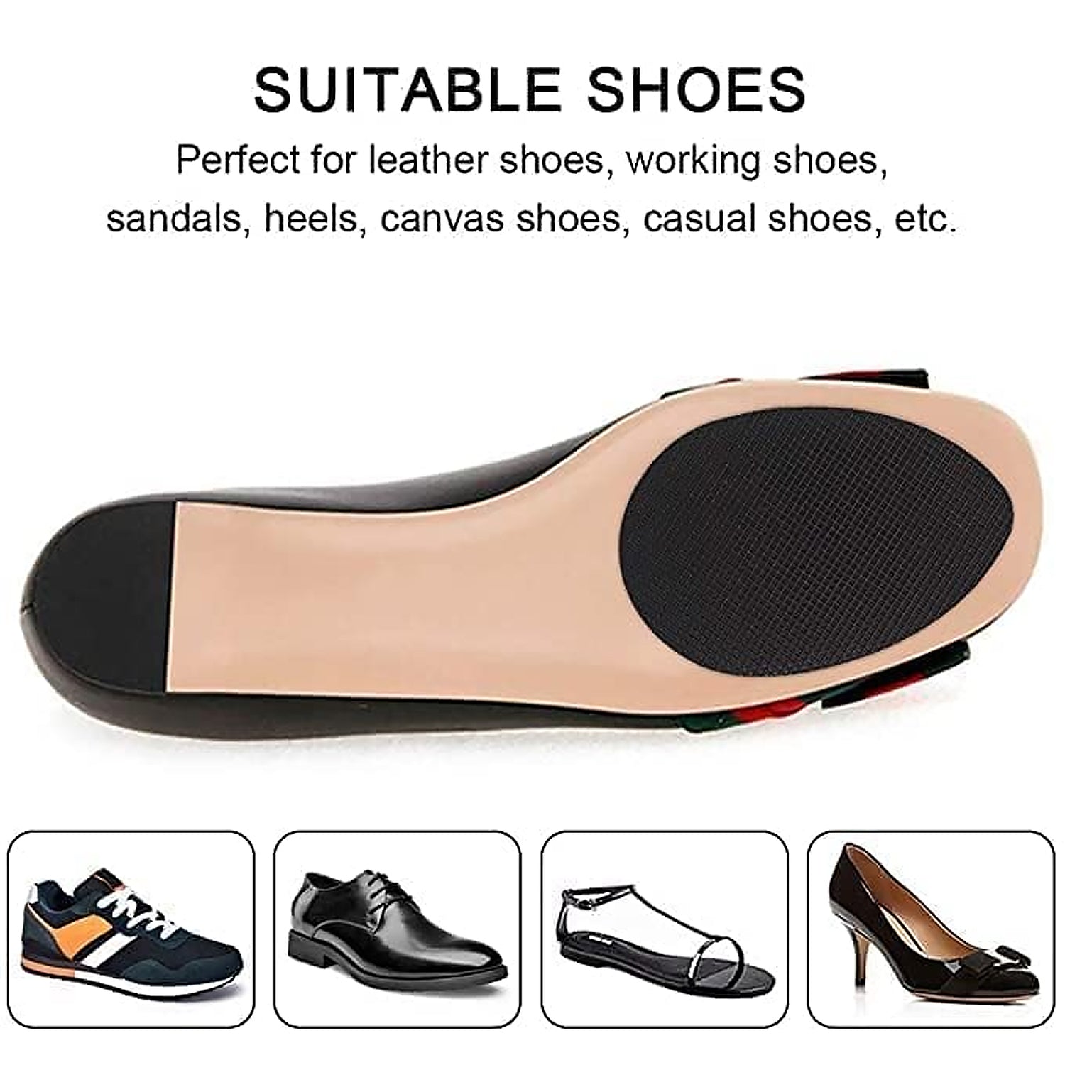 Non-Slip Shoe Pads, Rubber Shoe Sole Protector Pads, Self-Adhesive Shoe Grips Pa - 17543_shoe_sole_protector_pad_1pc