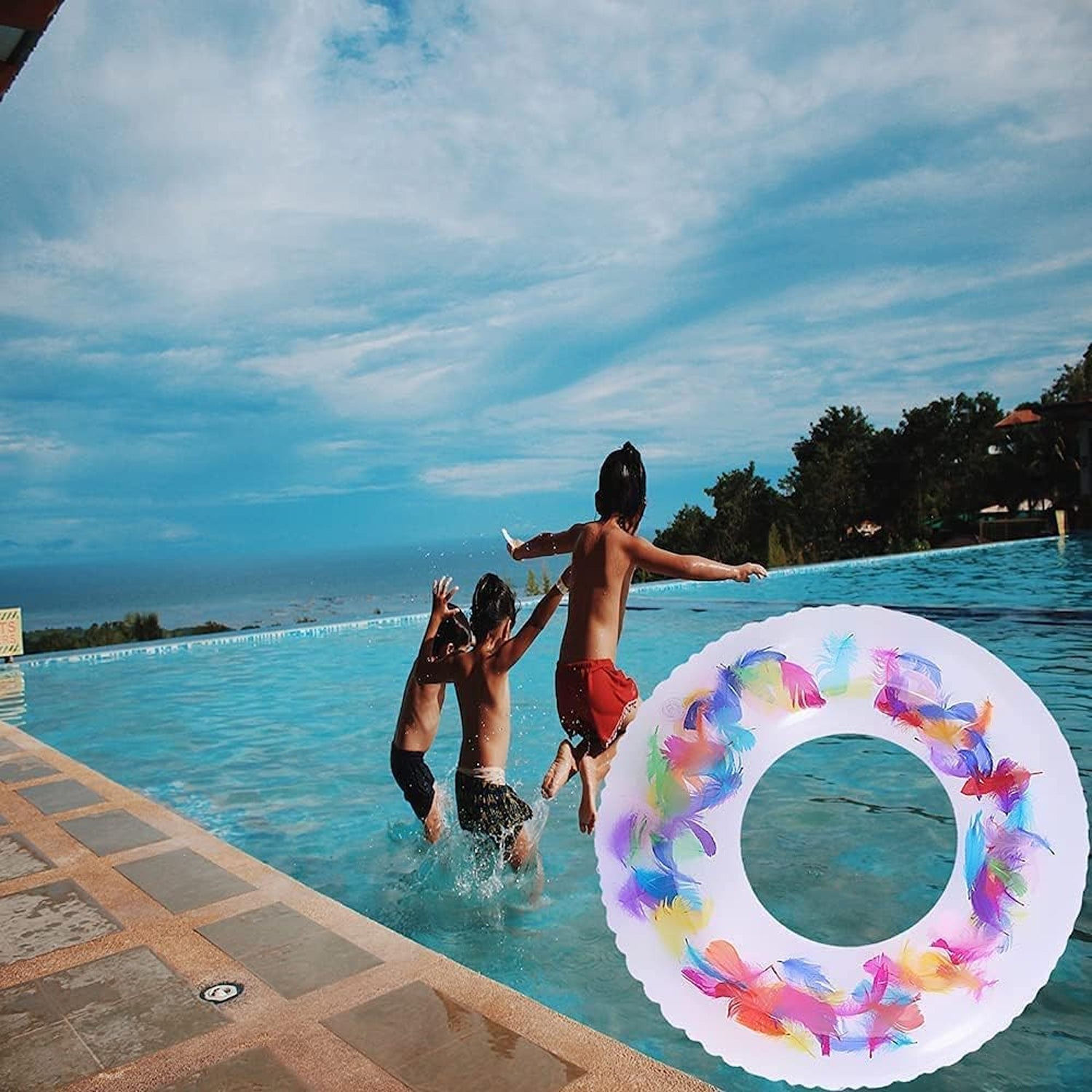 Swim Ring, For children, Conveniently Portable, Feathers, Swimming Ring, For Wat - 18037_small_feathers_swimming_ring_1pc