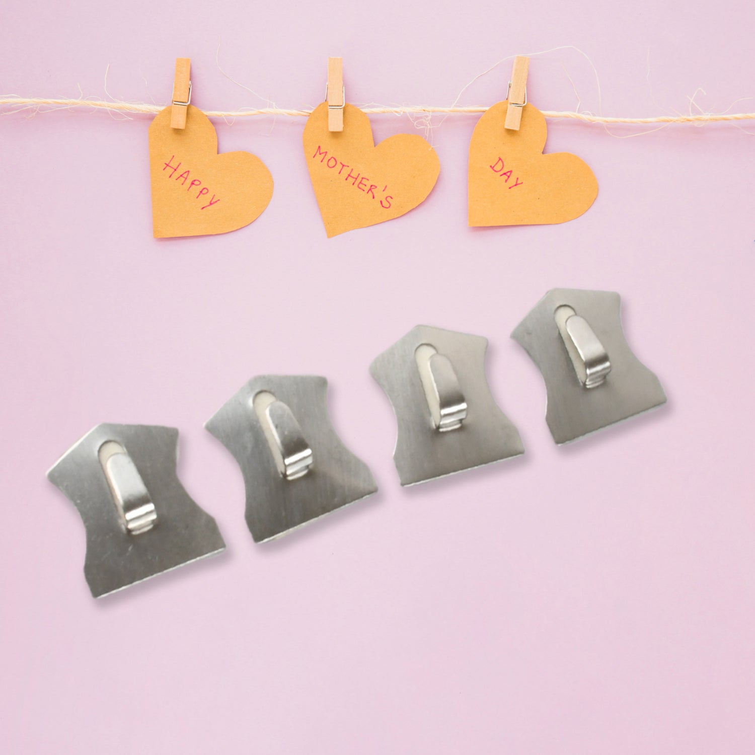 Self- Adhesive Hooks, Heavy Duty Wall Hooks Hangers Stainless Steel Waterproof S - 15727_4pc_temple_shape_hooks