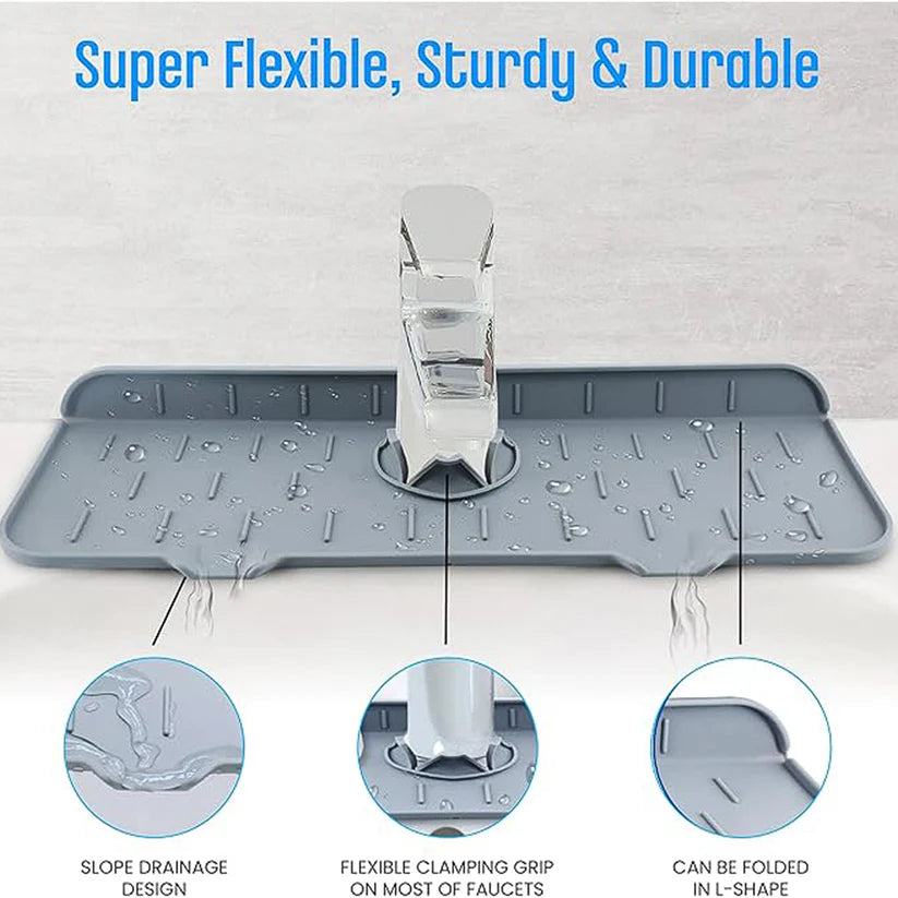 Superior eMart Silicone Sink Faucet Mat for Drip Control