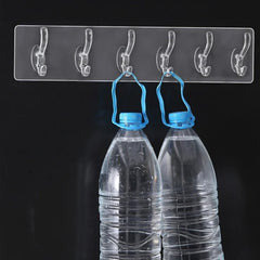 Adhesive Transparent Heavy Duty Wall Hook - 4654_6pc_flexible_wall_hook