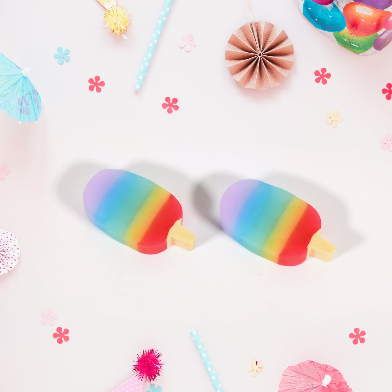 Jelly Popsicle Shape Fancy &amp; Stylish Erasers, Mini Eraser Creative Cute Nove - 17523_jelly_popsicle_eraser_2pc