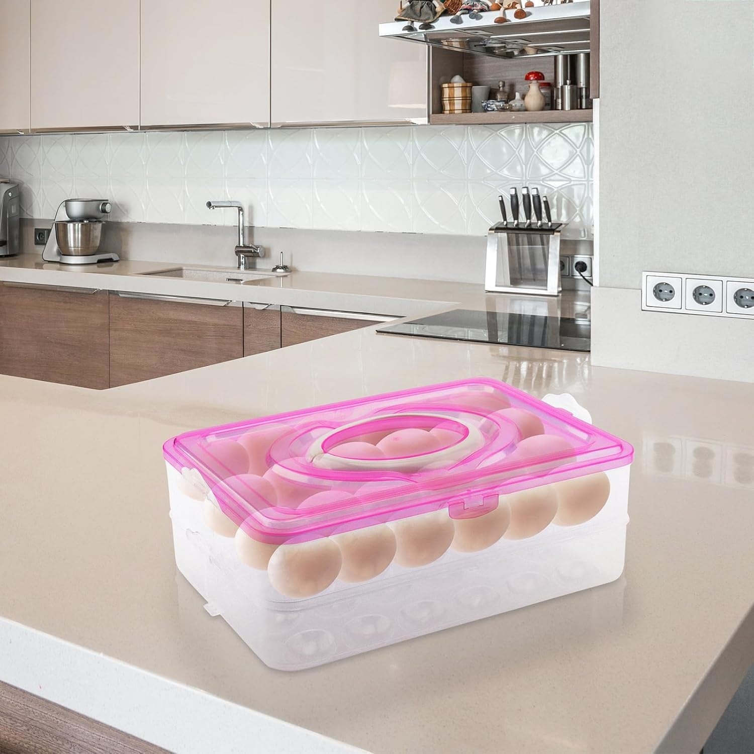 Double Layer 24 Grid Egg Storage Box for Egg Storage Container - 2263_24grid_2lay_egg_box