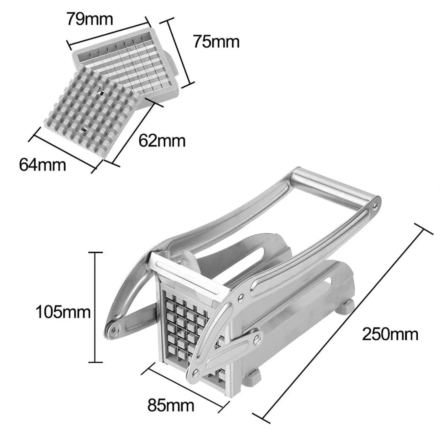 FRENCH FRIES POTATO CHIPS STRIP CUTTER MACHINE WITH BLADE - 0083a_french_fries_potato_chipser