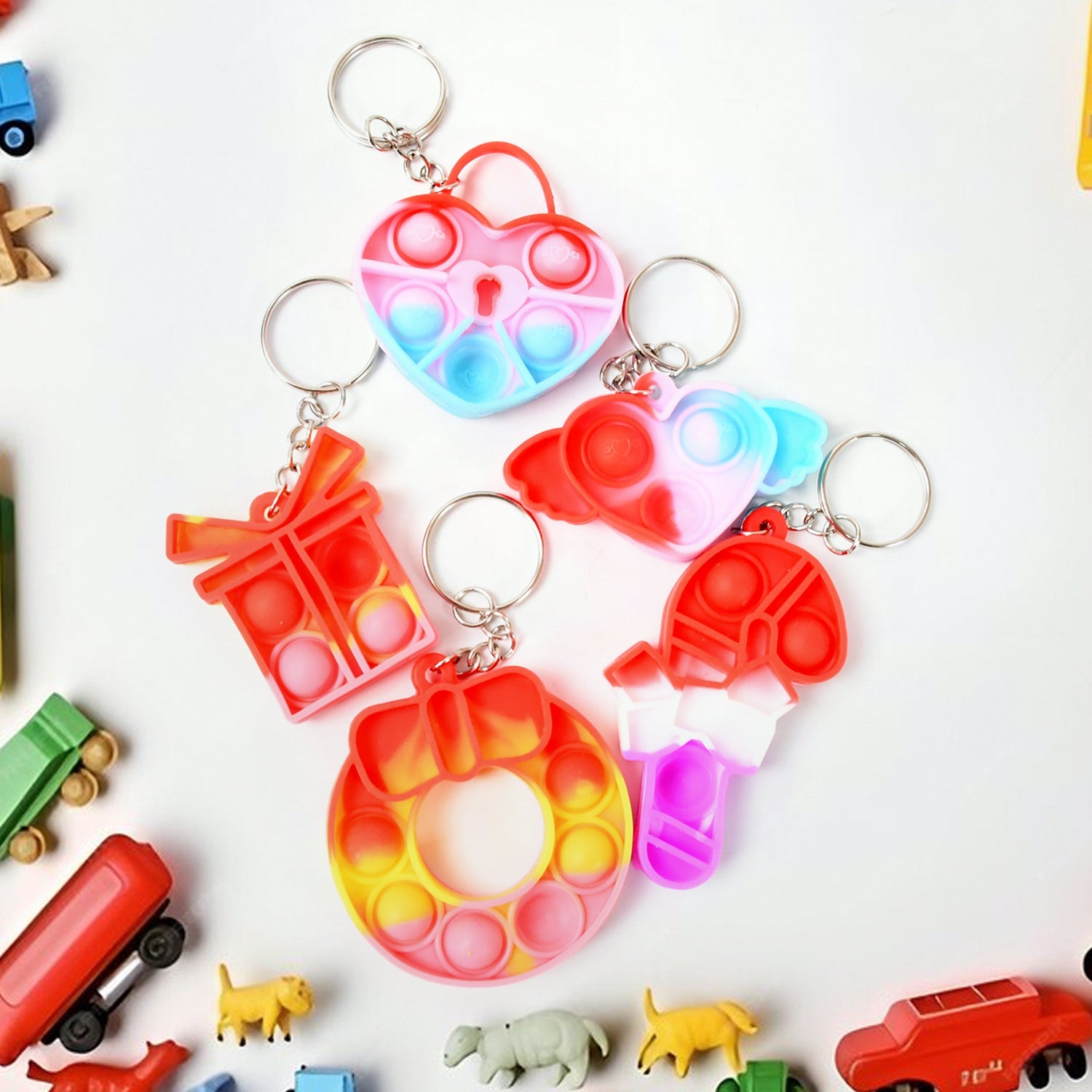 Compact Silicone Pop it Keychain Toy - Birthday Return Gift of Kids - Portable B - 17693_popit_keichain_fidget_toy