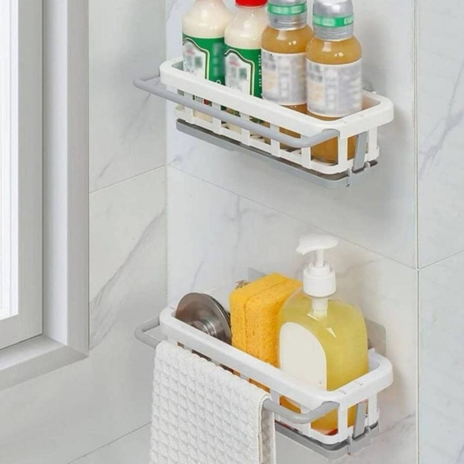 Multipurpose Platic Hanging Drain Rack Retractable Sponge Storage Hanging Rack W - 8788_storage_hanging_rack_1pc