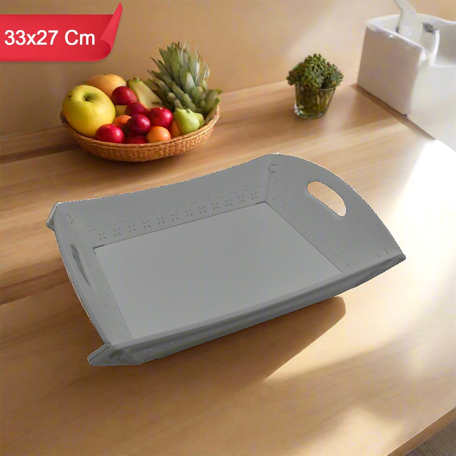 Foldable Serving Tray Plastic Serving Tray With Handle Serving Tray For Food, K - 10018_foldable_serving_tray_1pc