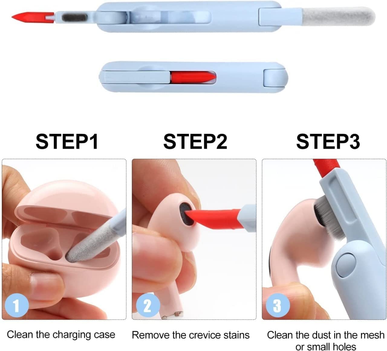 7 in 1 Electronic Cleaner kit, Cleaning Kit for Monitor Keyboard Airpods, Screen - 6462_7in1_keyboard_clean_brush