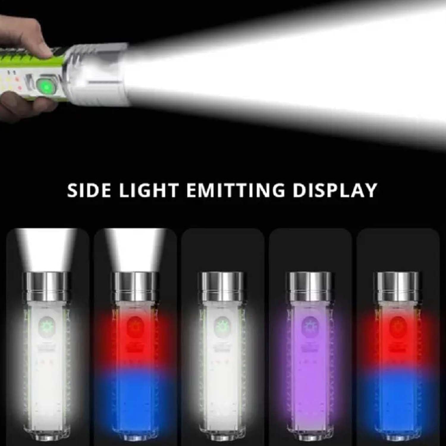 Pattern Flashlight USB Flashlight Rechargeable LED Torch Light (1 Pc) - 9547_mini_cob_led_flashlight_1pc