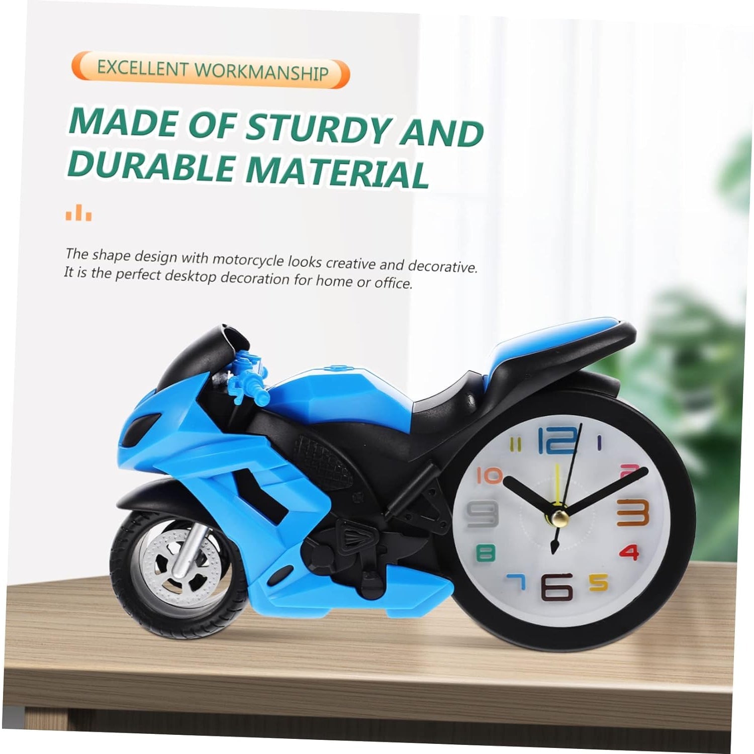 Fashioned Alarm Clock Novelty Retro Motorcycle / Motorbike Engine Style Clocks A - 17639_motorbike_desktop_clocks_1pc