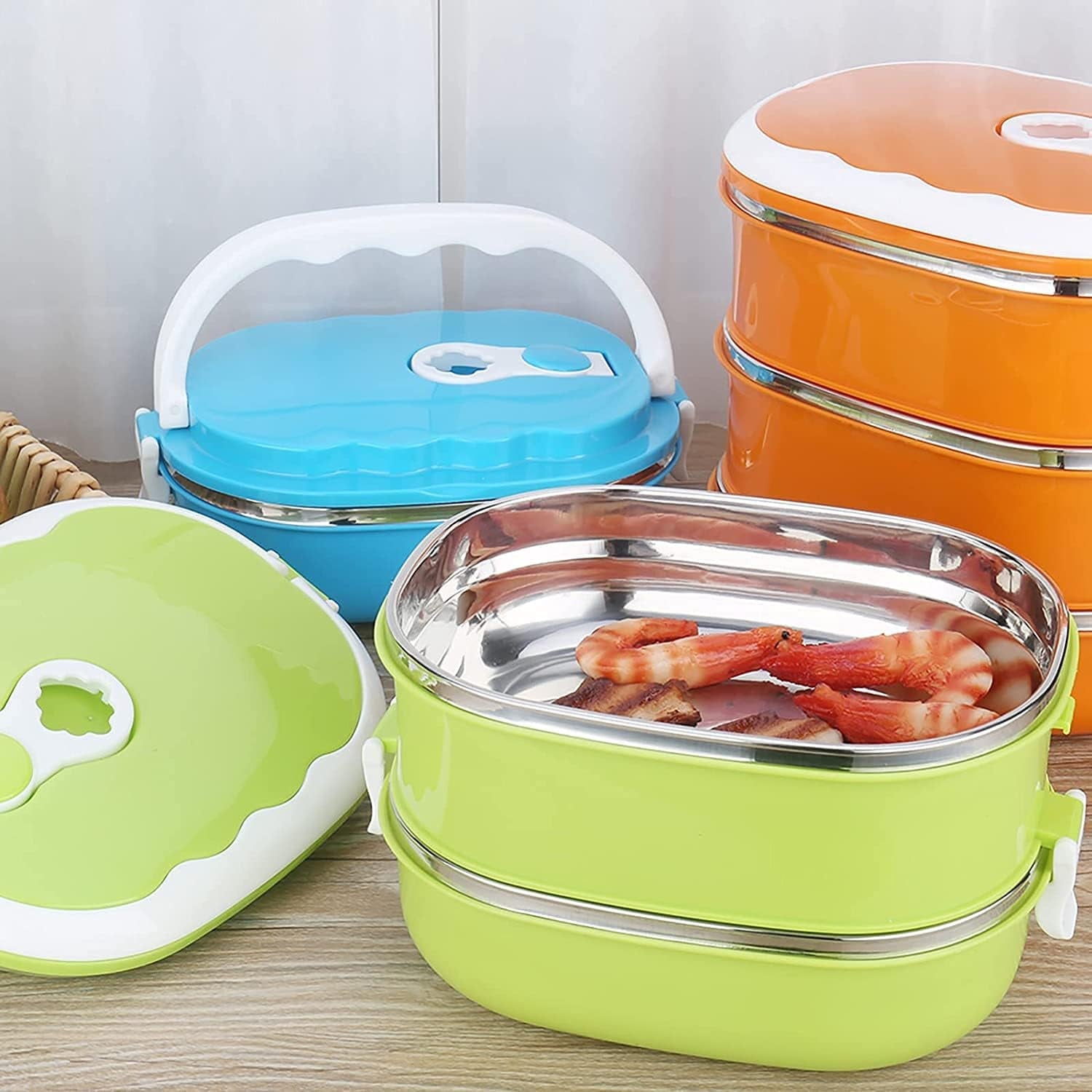 Lunch Box 900/1800ml Stainless Steel Kitchen Insulated Thermal Lunch Box Bento O - 5603_2layer_leakproof_tiffin