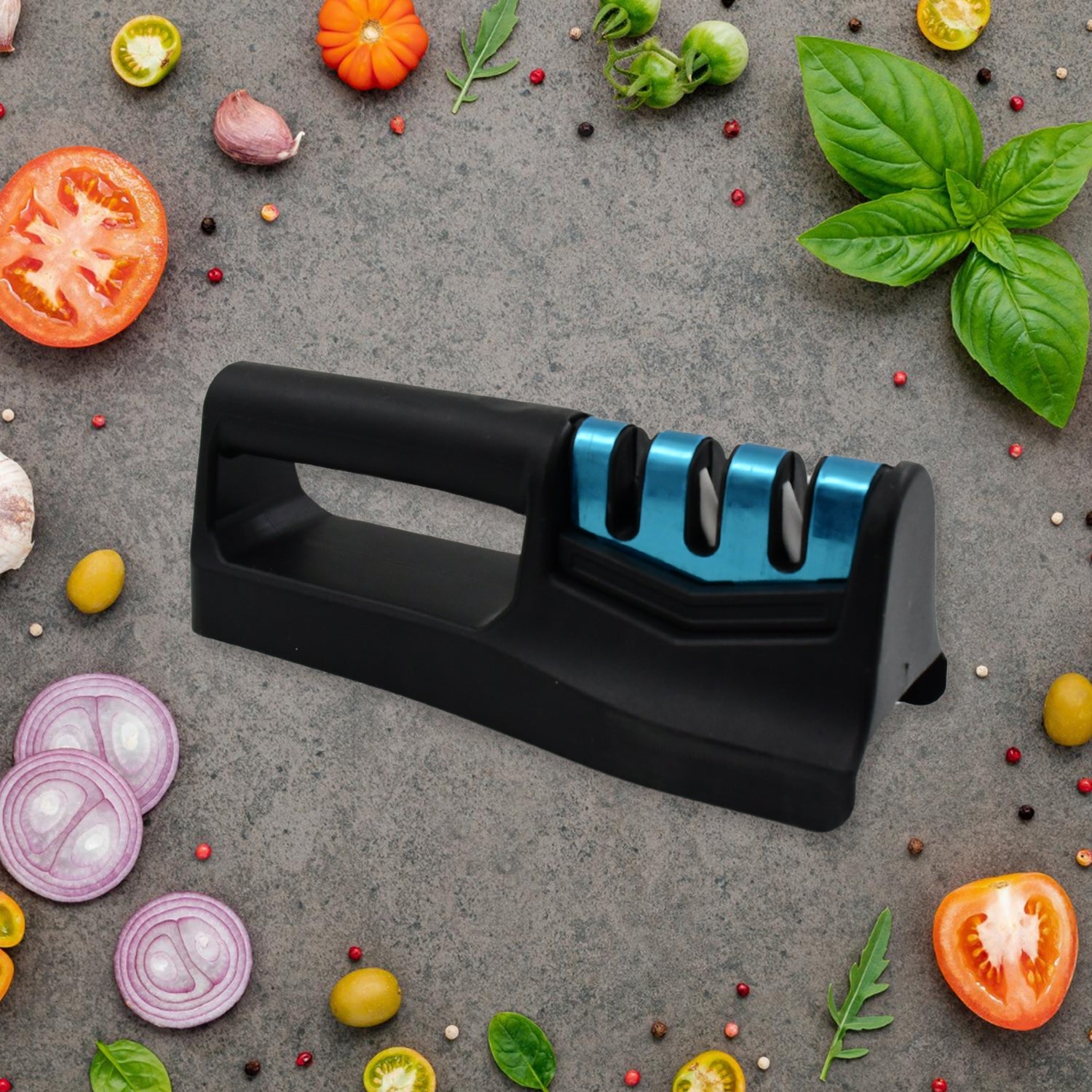 Knife Sharpener for Kitchen | Knife Sharpener with Vegetable Chopper and Fish Sc - 10020_9in1_knife_sharpener_n_chopper