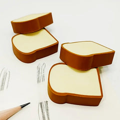 3D Toast Bread Shape Eraser for Kids, Cartoons Erasers Toast Bread Erasers Bread - 17527_toast_bread_shape_eraser_4pc