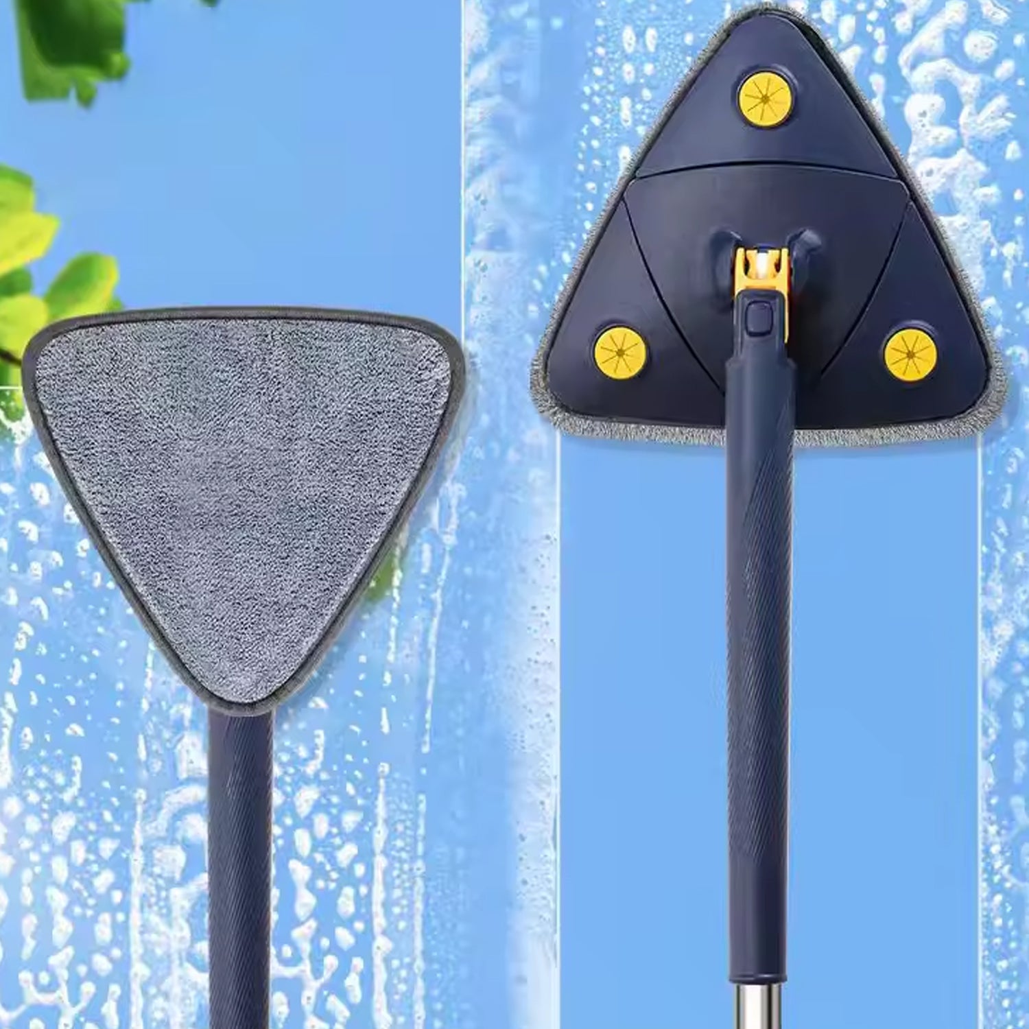 Rotatable Adjustable Triangle Cleaning Mop Triangle Mop with Stainless Steel Lon - 7725_adj_triangle_cleaning_mop