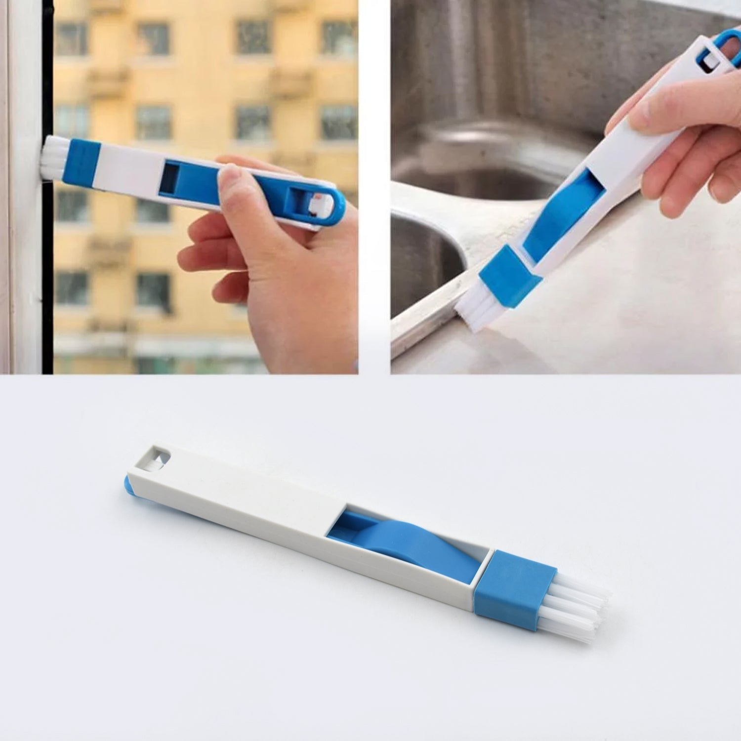 2 in 1 Multi-Function Plastic Window Slot Keyboard Wardrobe Dust Removal Cleanin - 0850_edge_cleaning_brush