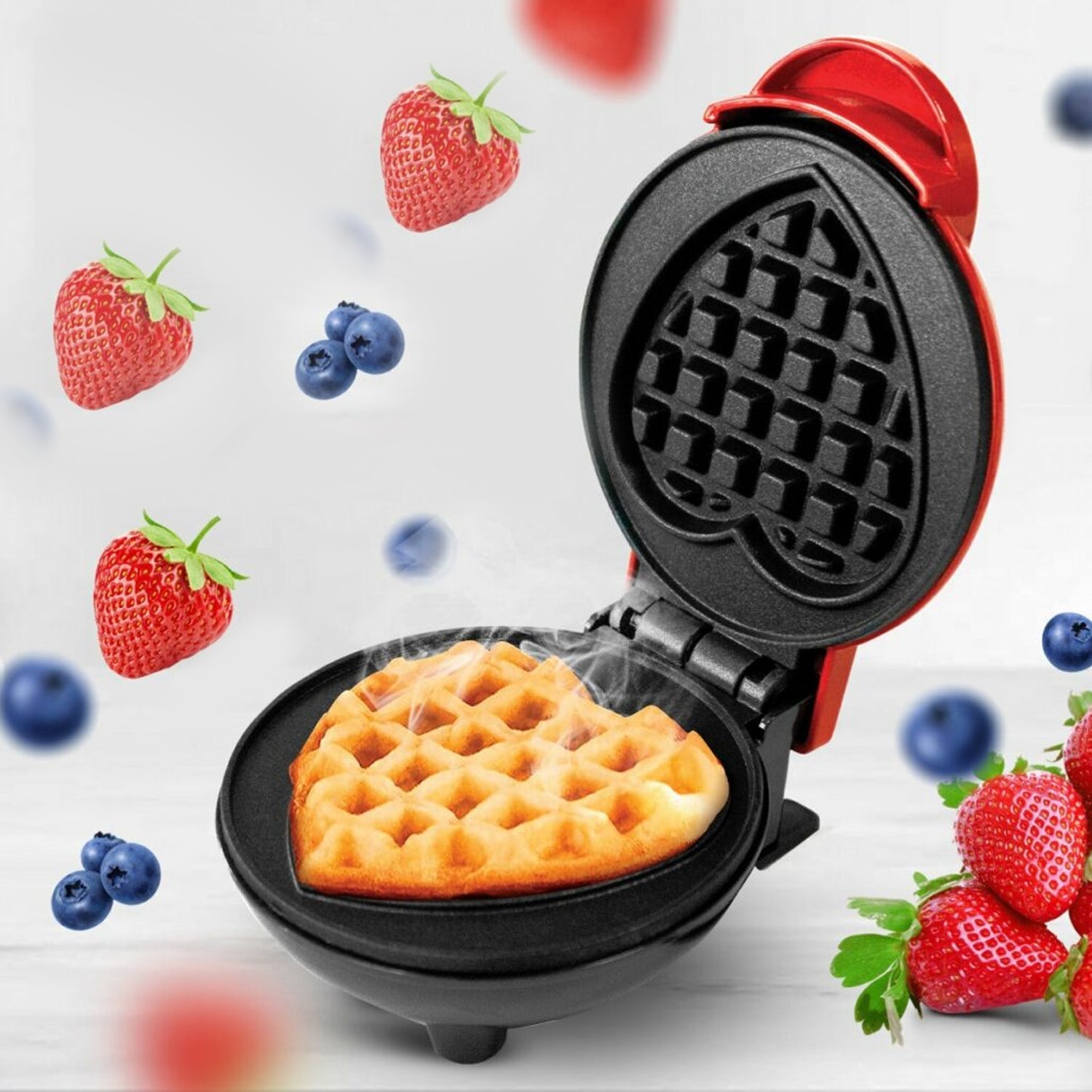 Mini Waffle Maker Machine Waffle Iron Home Appliances Kitchen Gift Easy To Clean - 10006_heart_waffle_maker_machine