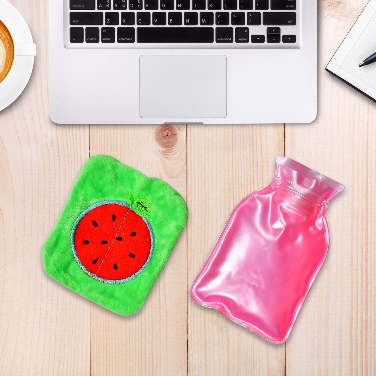 Watermelon small Hot Water Bag with Cover for Pain Relief, Neck, Shoulder Pain a - 6509_chb_watermelon_waterbag