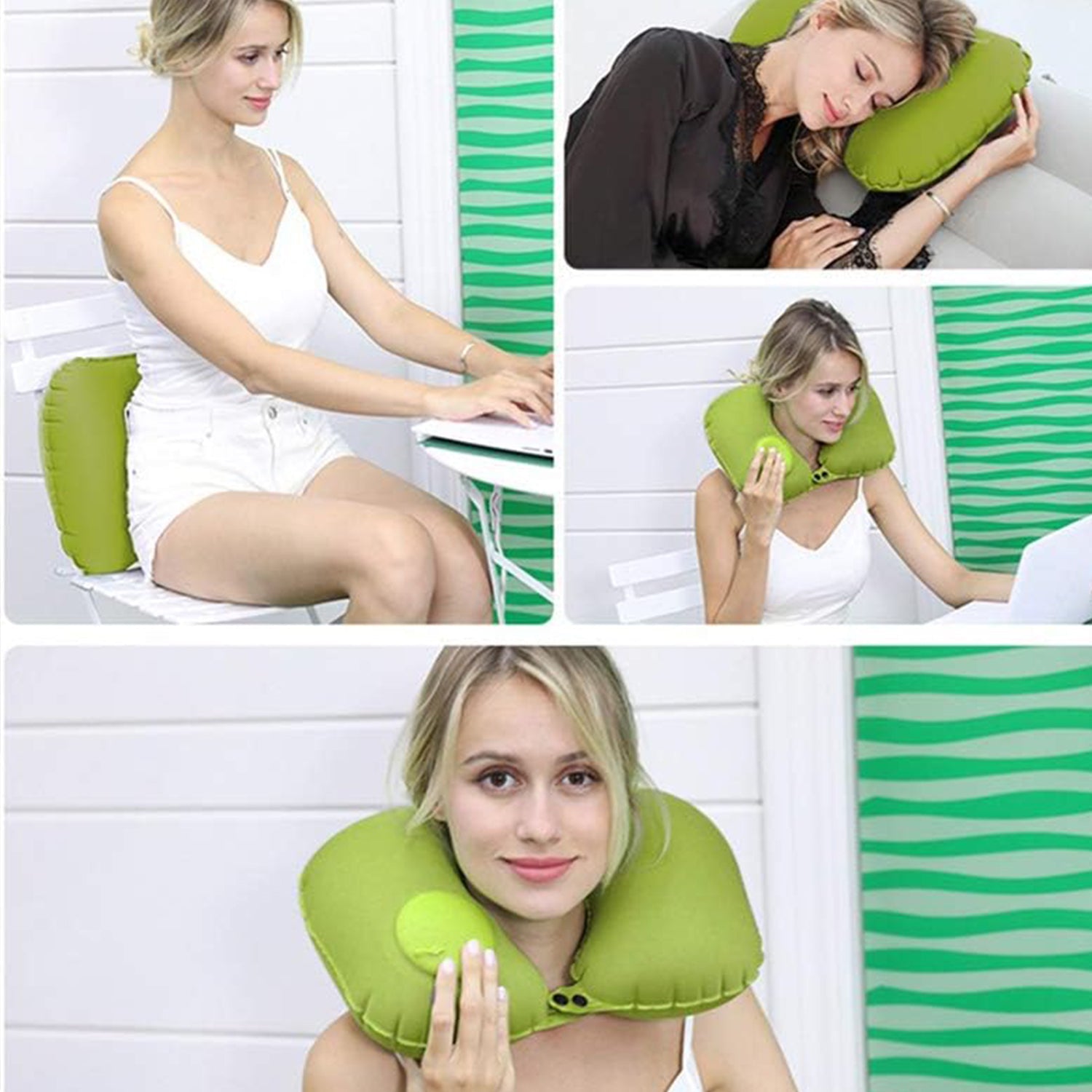 Inflatable & Foldable, Pillow U Shape Air Cushion Travel Pillow, Travel Business - 8540_u_shape_neck_travel_pillows