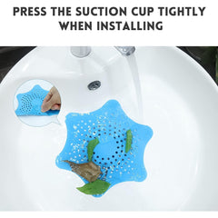 Star Shape Suction Cup Kitchen Bathroom Sink Drain Strainer Hair Stopper Filter, - 18043_star_shape_sink_strainer_1pc