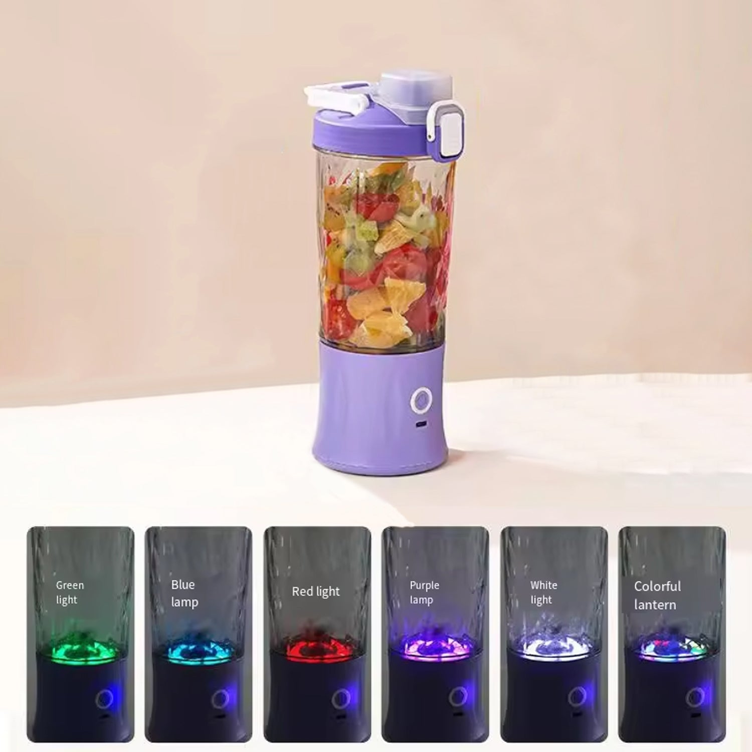 Eletric Crusher Juicer With Multicolor Light, 8 Blades (600 ML / Multicolor) - 10042_ele_magic_color_juicer_600ml