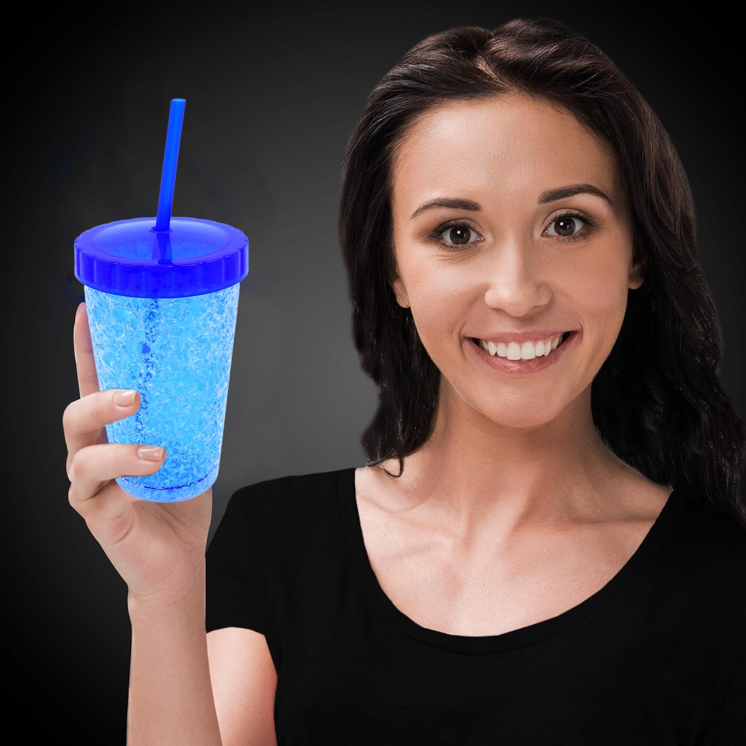 Plastic Reusable Sipper Tumbler with Lid and Straw (1 Pc / 500 ML / Mix Color /  - 13277_pla_tumbler_with_straw_500ml