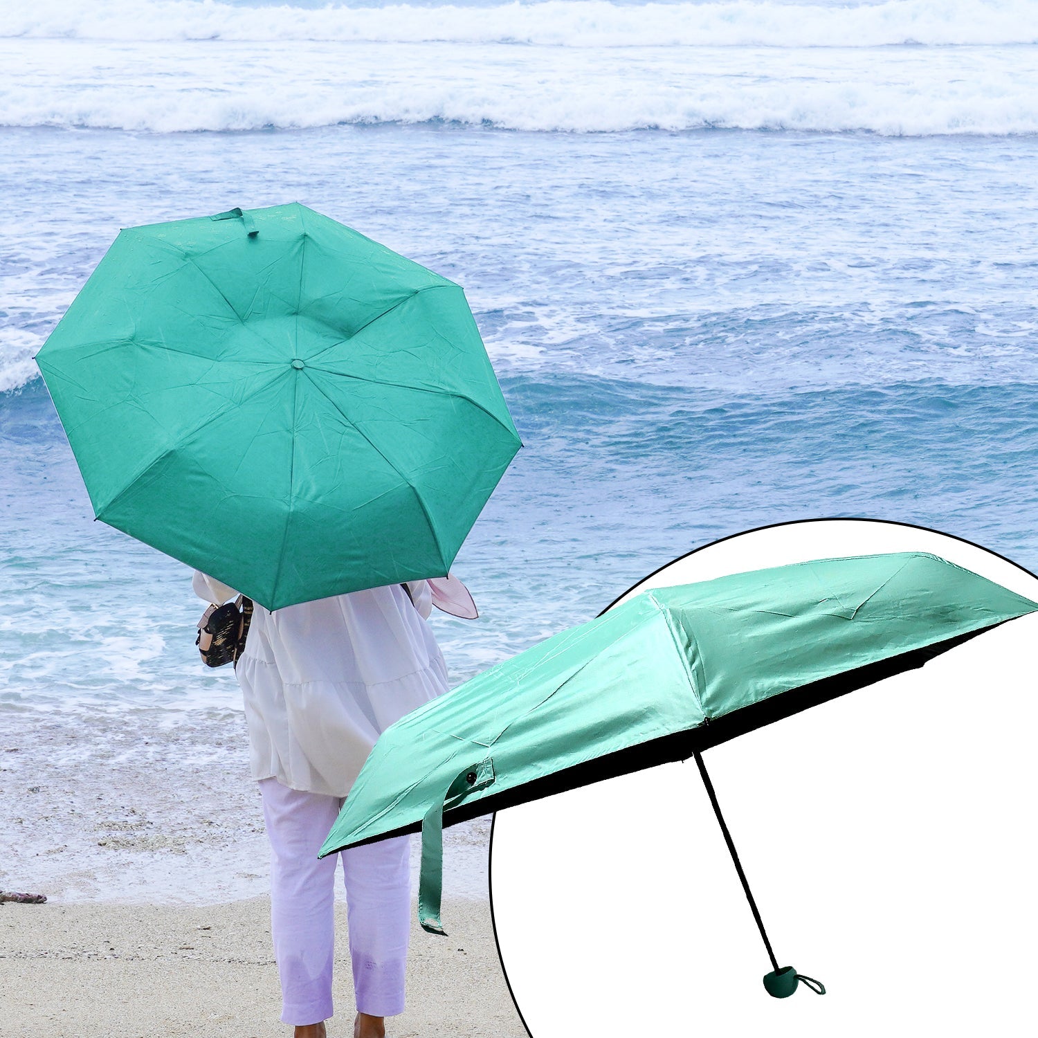 5 Fold Manual Open Umbrella With Capsule Case | Windproof, Sunproof & Rainproof  - 9534_5_fold_umbrella_n_case