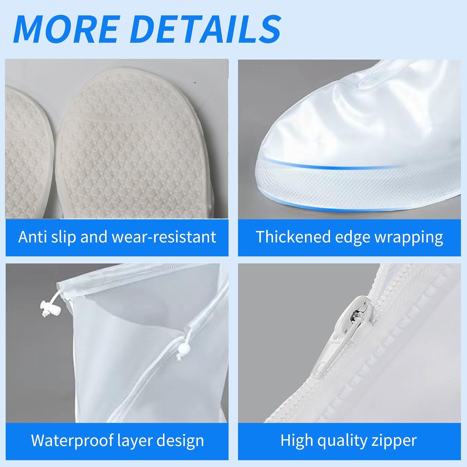 Plastic Shoes Cover Reusable Anti-Slip Boots Zippered Overshoes Covers Transpare - 17973_extra_large_rain_shoe_cover