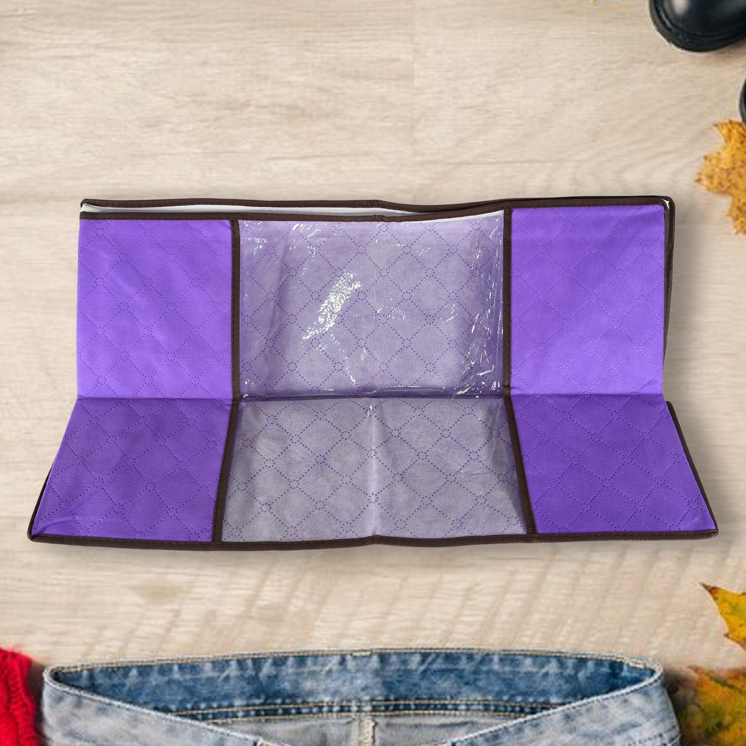 Clothing storage bag with zipper, non-woven storage bag for storing the clothes  - 17675_storage_zipper_bag